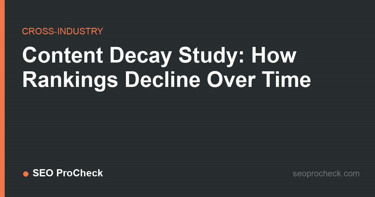 Content decay study: how rankings decline over time