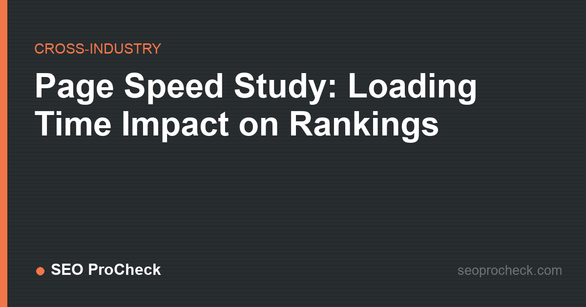 Page speed study: loading time impact on rankings