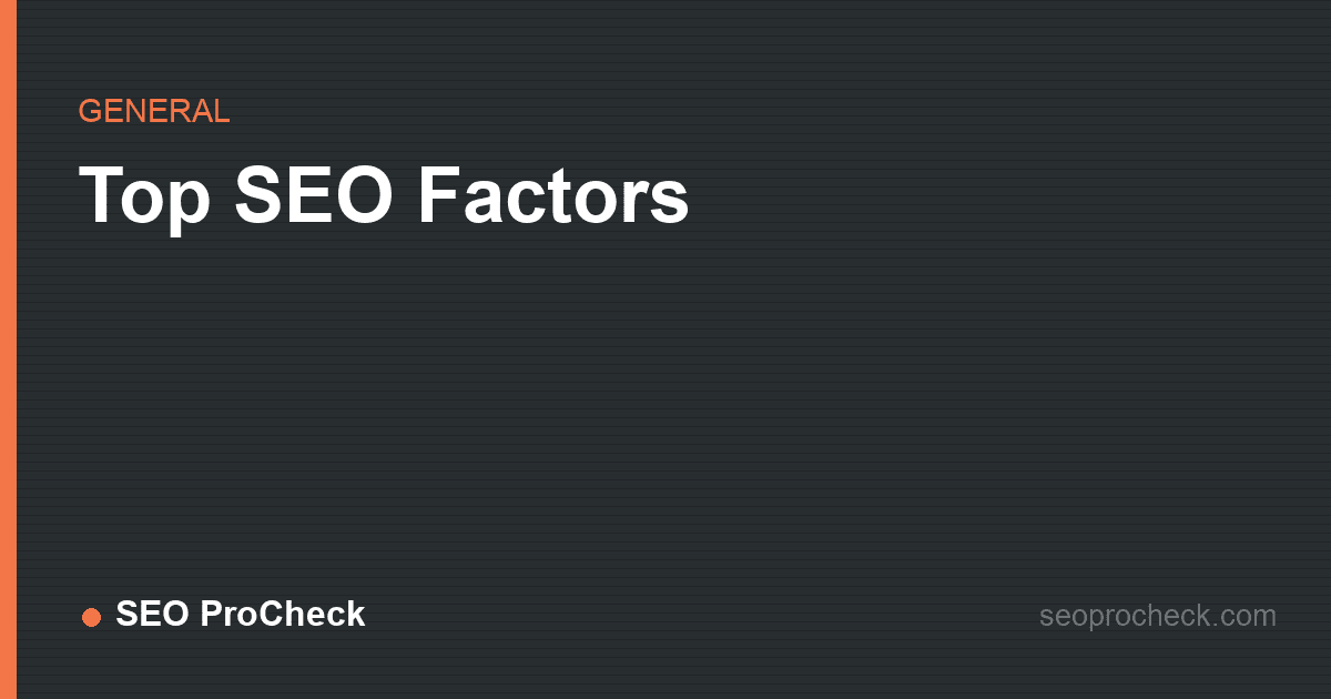 Top seo factors