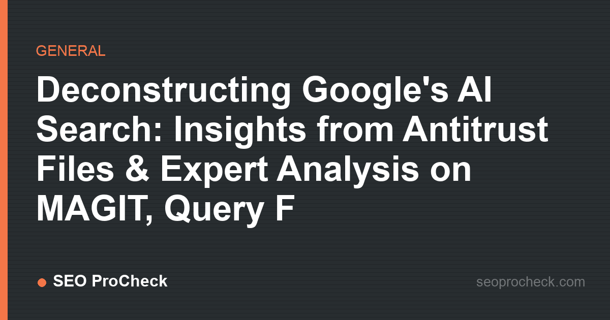 Deconstructing google's ai search: insights from antitrust files & expert analysis on magit, query f