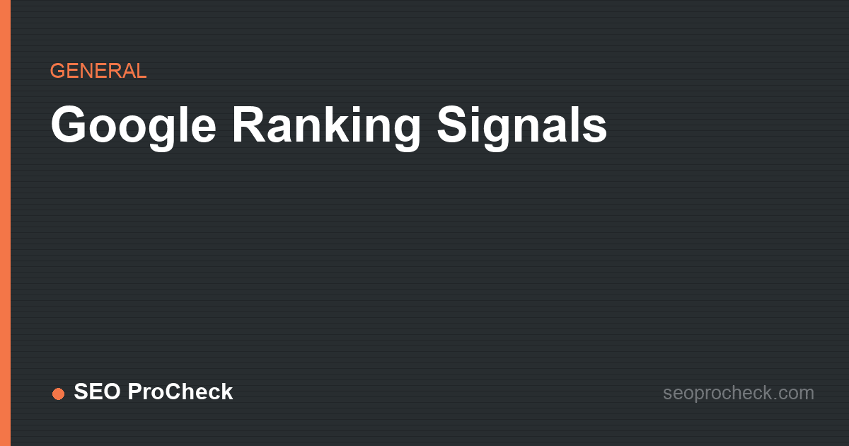 Google ranking signals