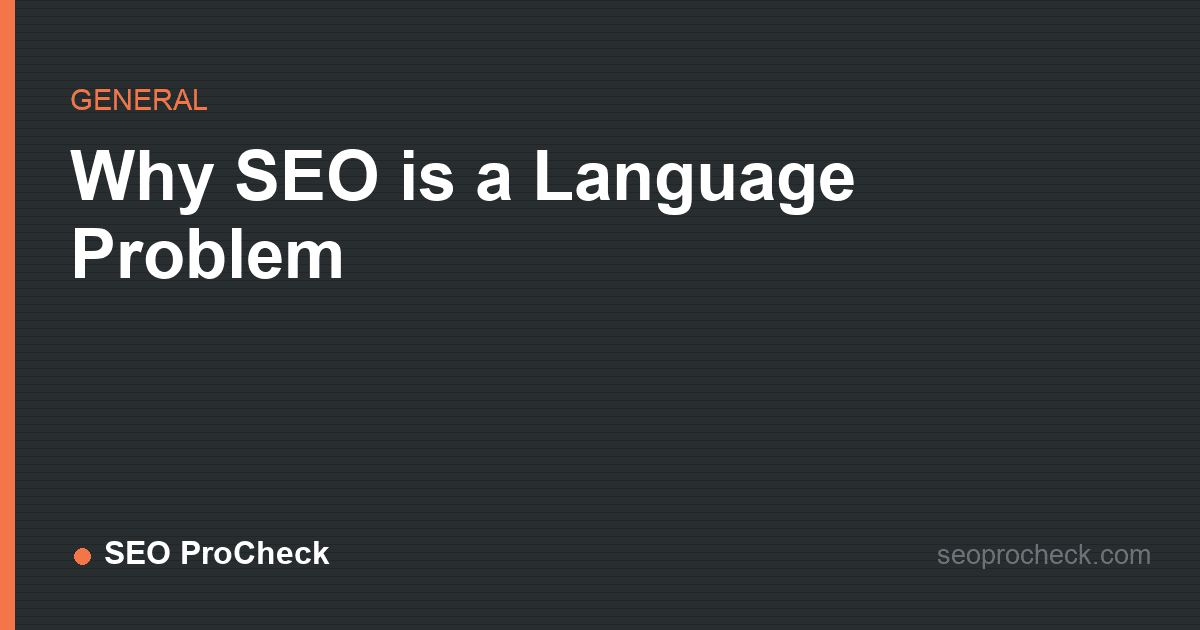 Why seo is a language problem