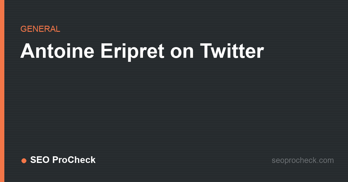 Antoine eripret on twitter