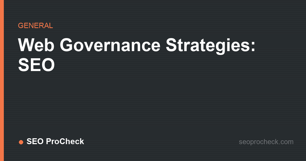 Web governance strategies: seo