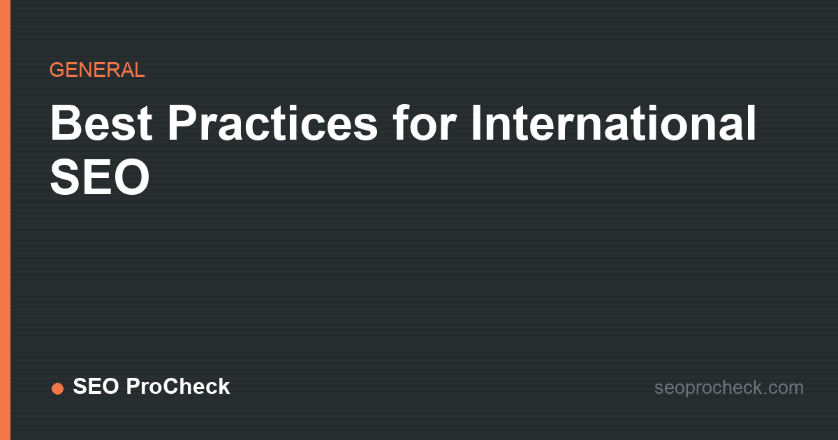 Best practices for international seo