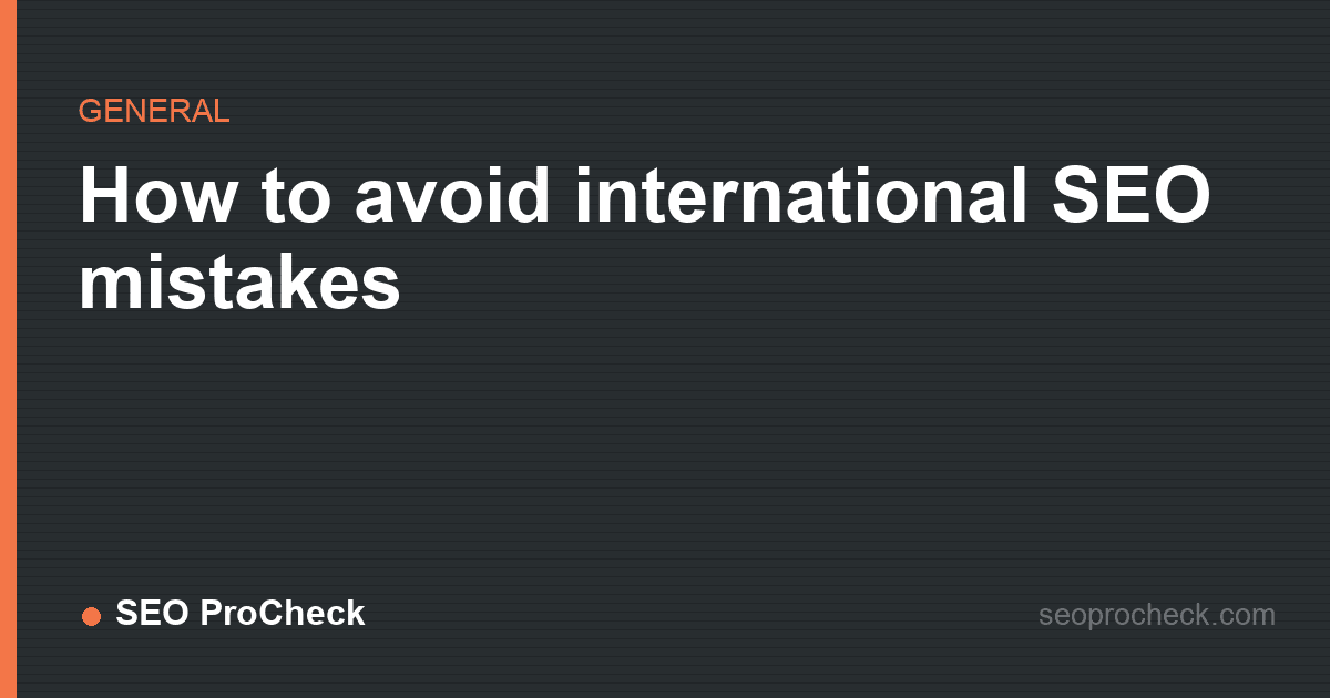 How to avoid international seo mistakes