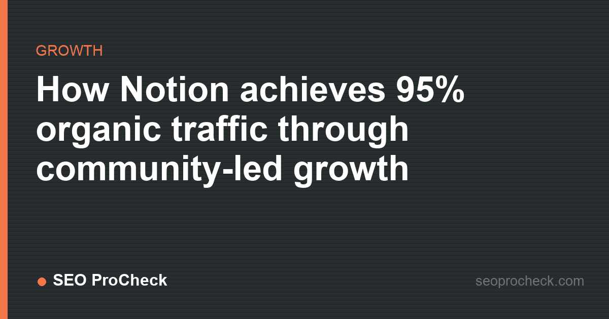 How notion achieves 95% organic traffic through community-led growth
