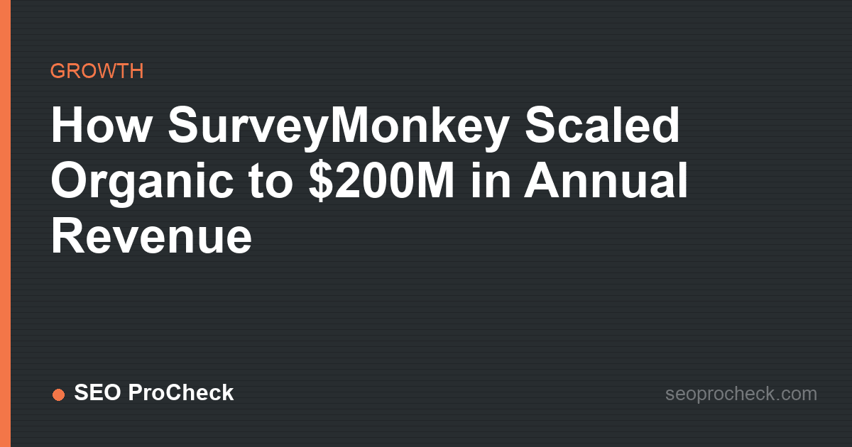 How surveymonkey scaled organic to $200m in annual revenue