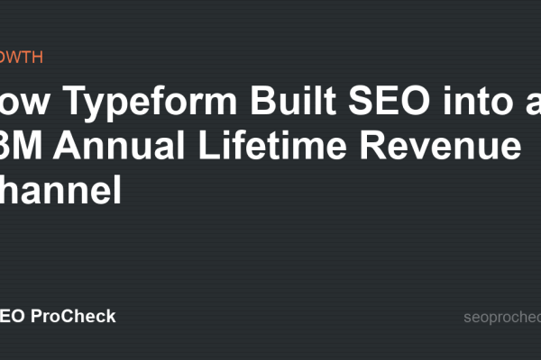 How Typeform Built SEO into a $3M Annual Lifetime Revenue Channel