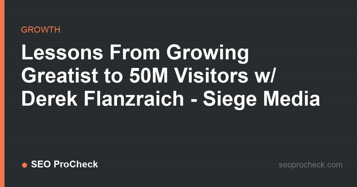 Lessons from growing greatist to 50m visitors w/ derek flanzraich - siege media