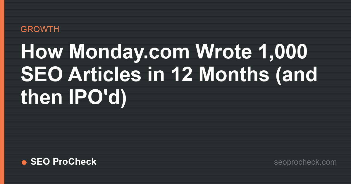 How monday. Com wrote 1,000 seo articles in 12 months (and then ipo'd)