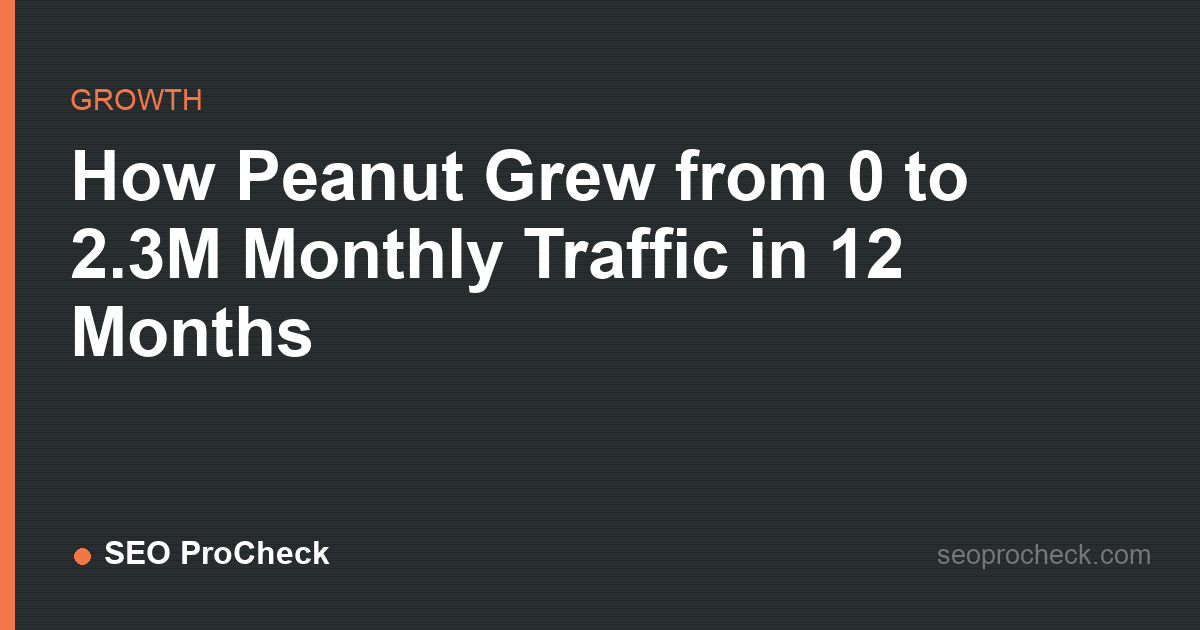 How peanut grew from 0 to 2. 3m monthly traffic in 12 months