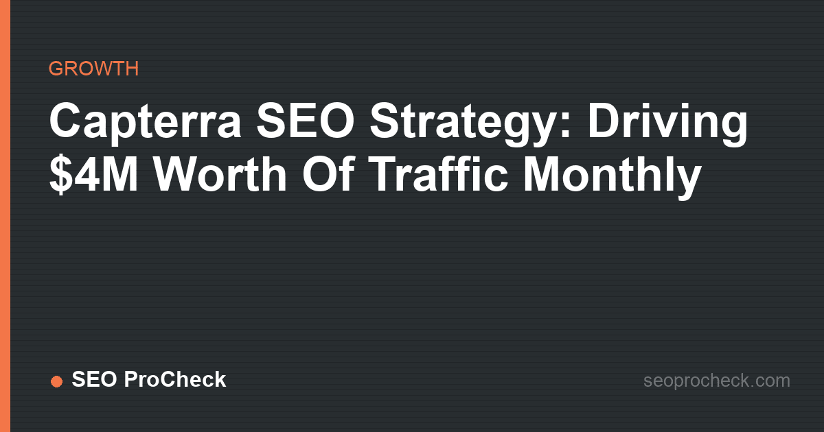 Capterra seo strategy: driving $4m worth of traffic monthly
