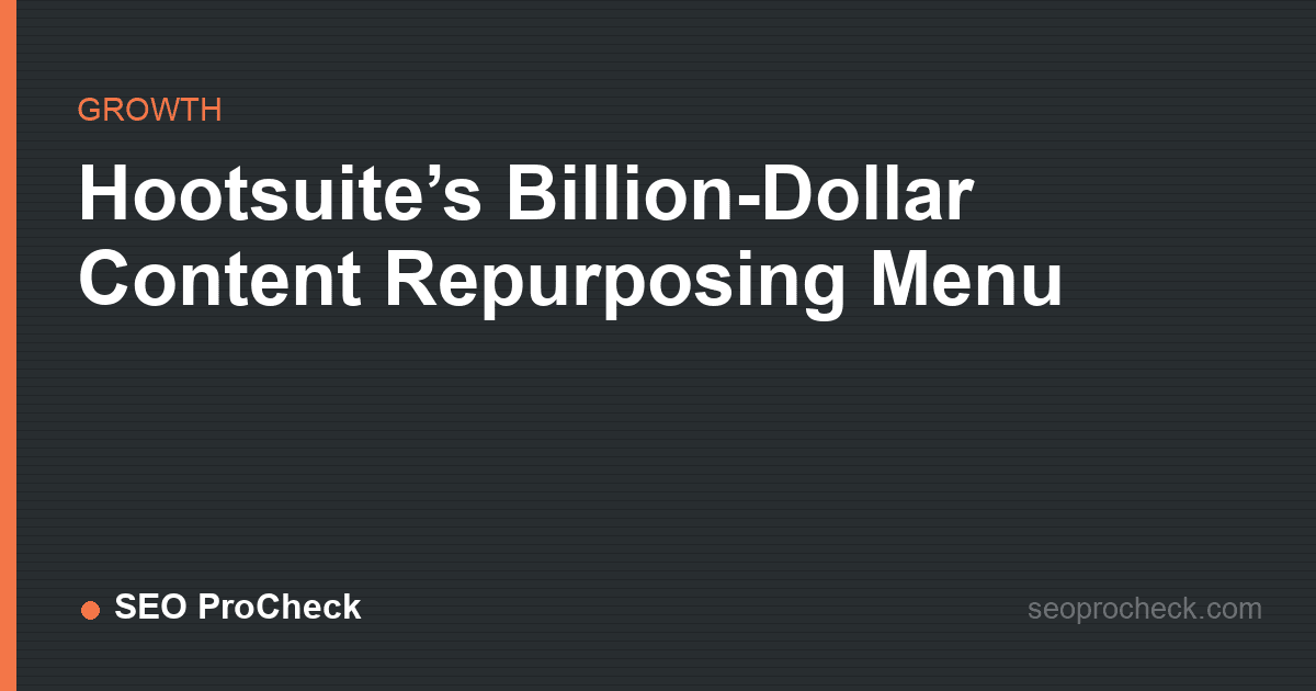 Hootsuite’s billion-dollar content repurposing menu