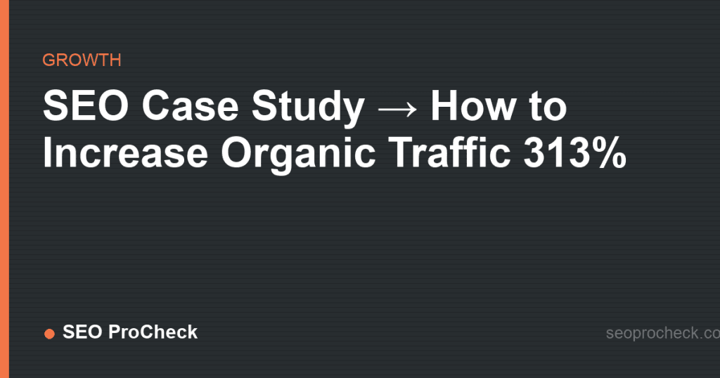 Seo case study → how to increase organic traffic 313% 2 Seo case study → how to increase organic traffic 313%
