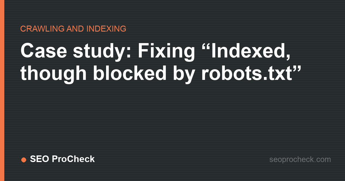 Case study: fixing “indexed, though blocked by robots. Txt”