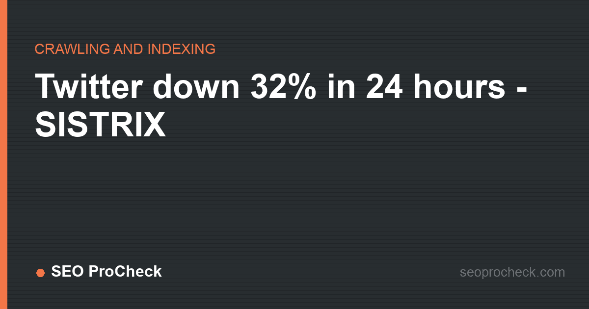 Twitter down 32% in 24 hours - sistrix