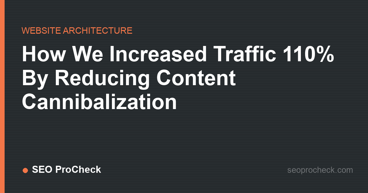 How we increased traffic 110% by reducing content cannibalization