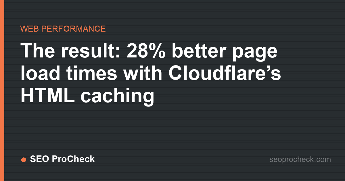 The result: 28% better page load times with cloudflare’s html caching