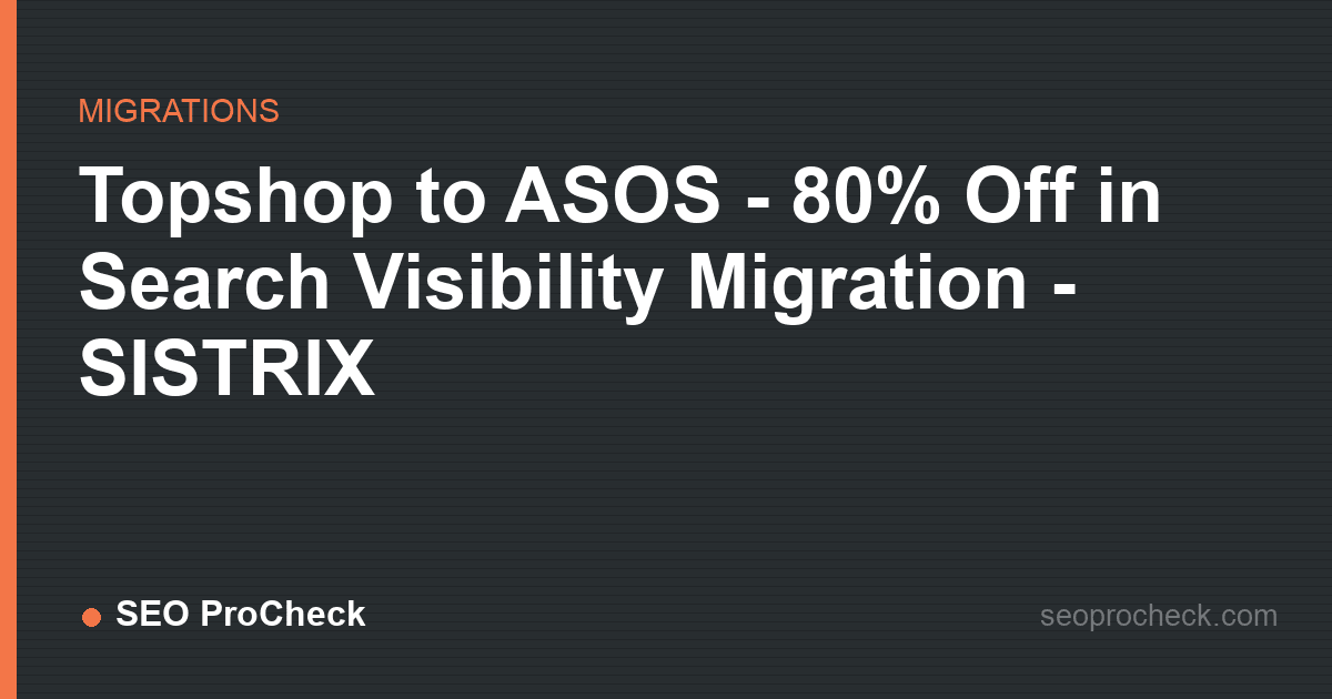 Topshop to asos - 80% off in search visibility migration - sistrix