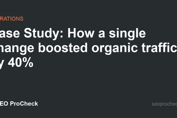 Case Study: How a single change boosted organic traffic by 40%