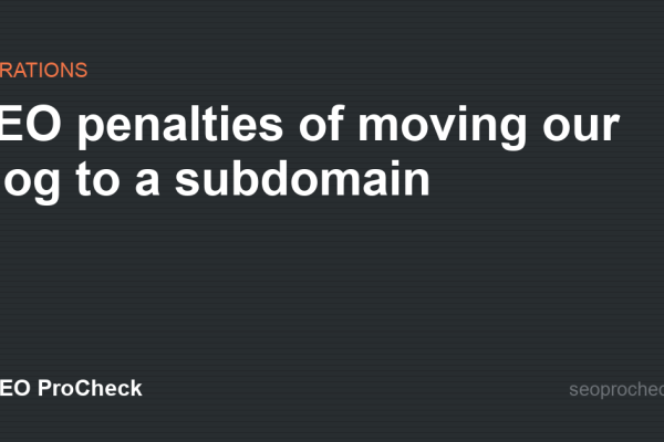 SEO penalties of moving our blog to a subdomain