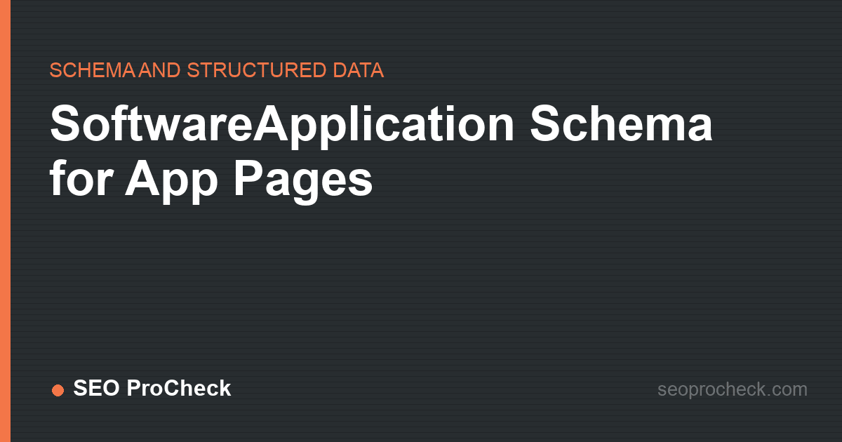 Softwareapplication schema for app pages