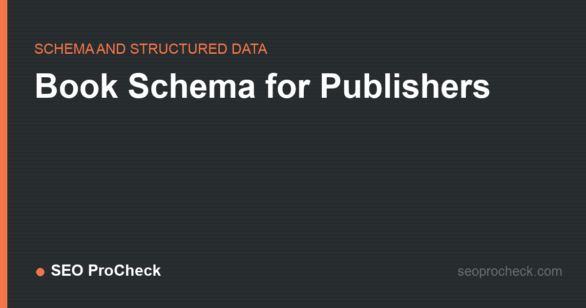 Book schema for publishers