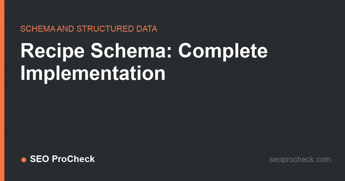 Recipe schema: complete implementation