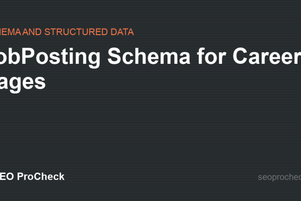 JobPosting Schema for Career Pages