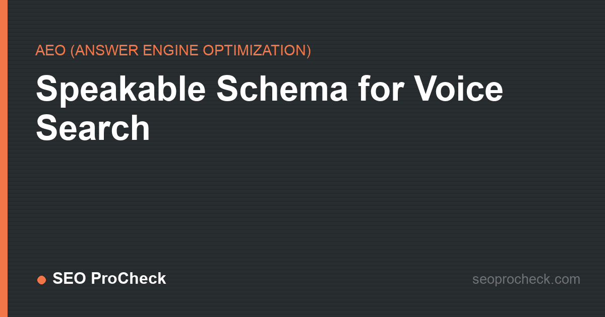 Speakable schema for voice search