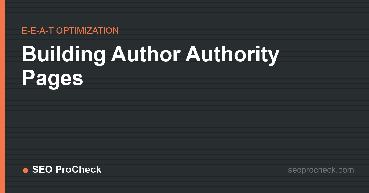 Building author authority pages
