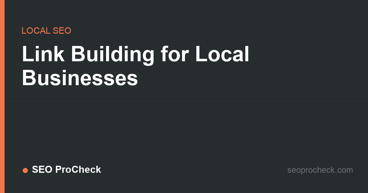 Link building for local businesses