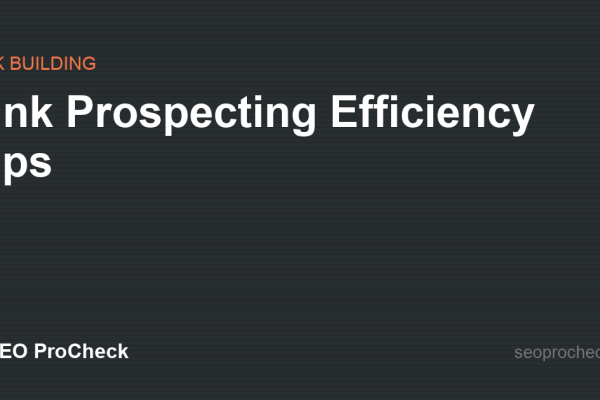 Link Prospecting Efficiency Tips