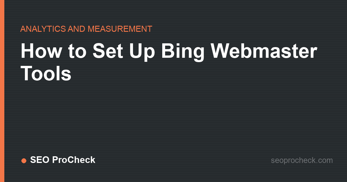 How to set up bing webmaster tools