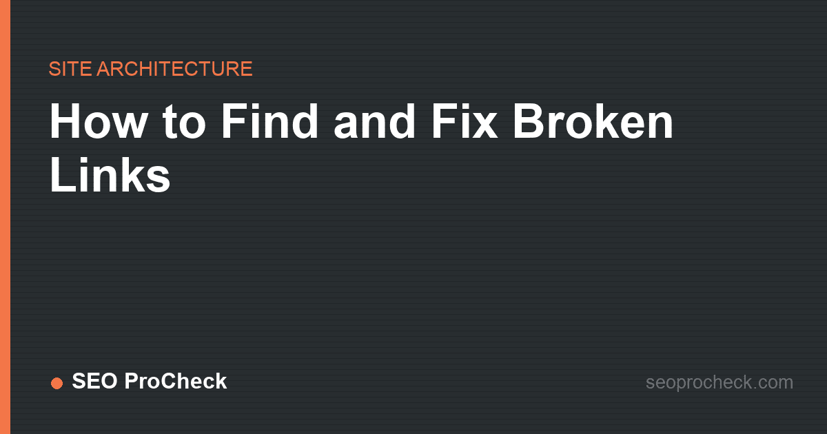 How to find and fix broken links