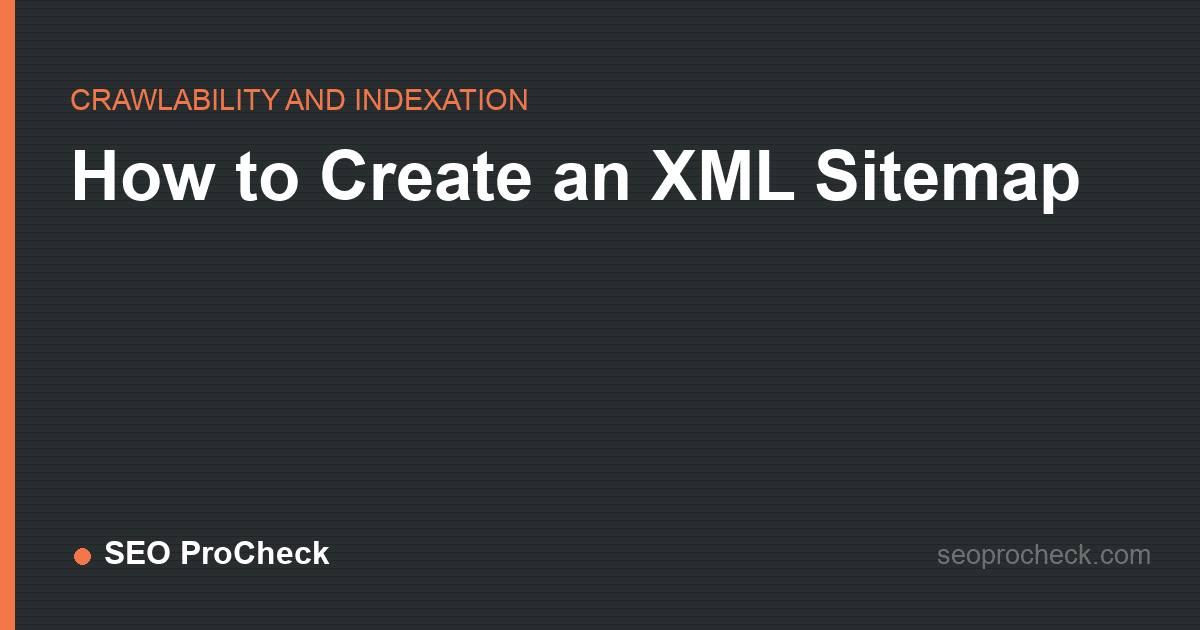 How to create an xml sitemap