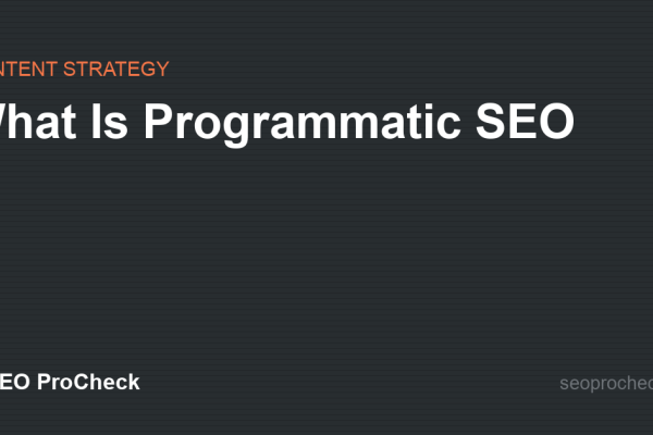 What Is Programmatic SEO