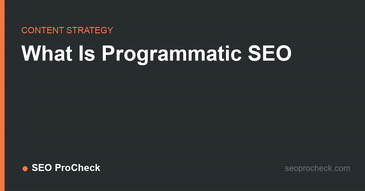 What is programmatic seo