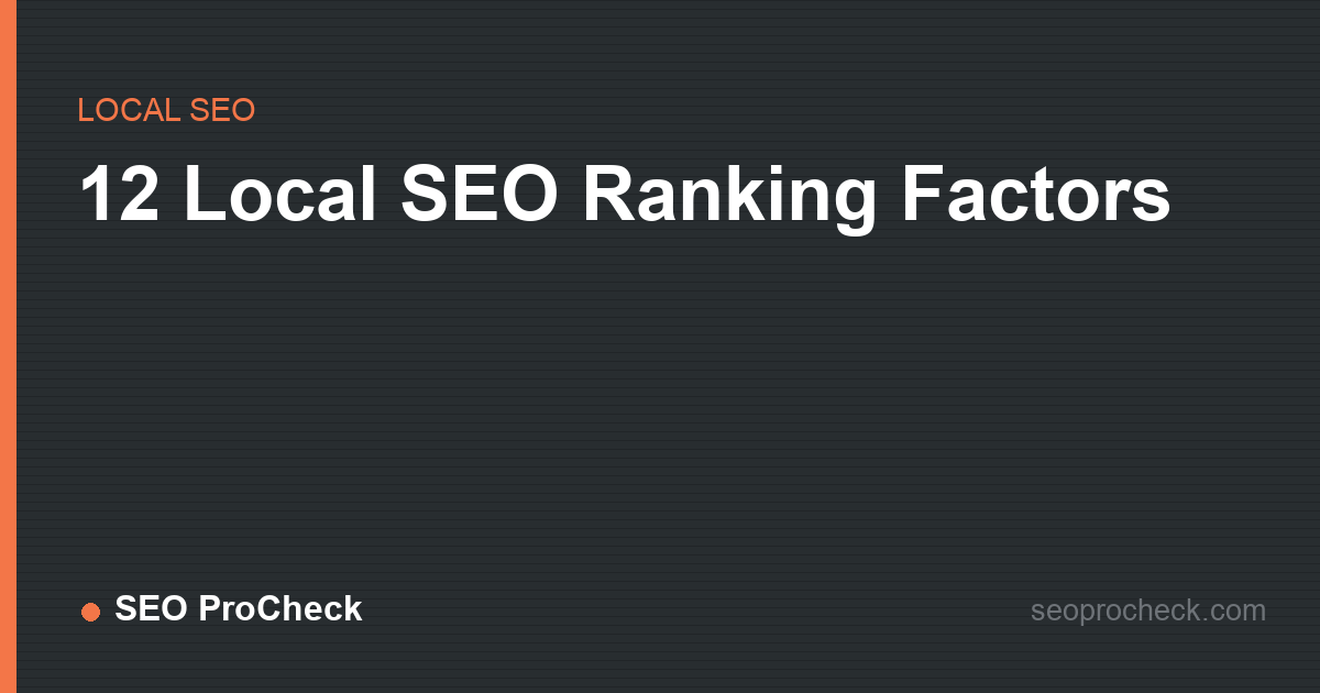 12 local seo ranking factors