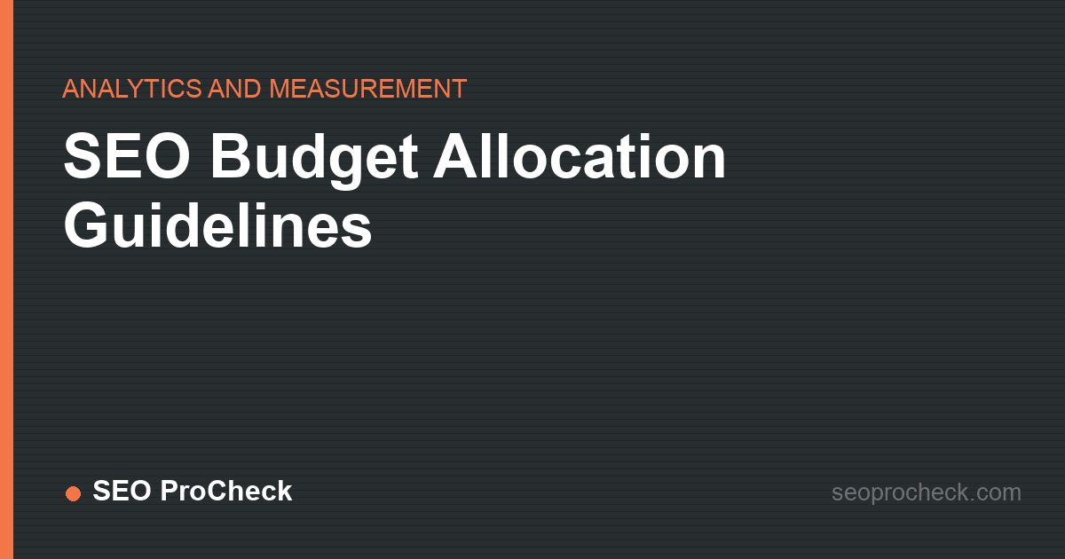 Seo budget allocation guidelines