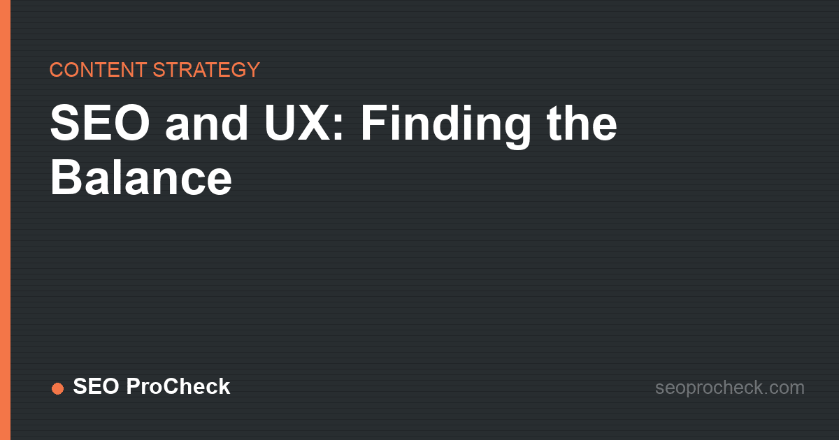 Seo and ux: finding the balance