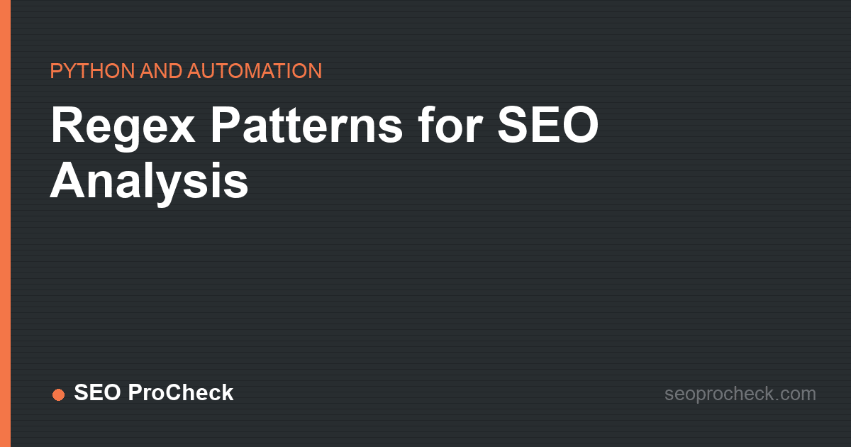 Regex patterns for seo analysis