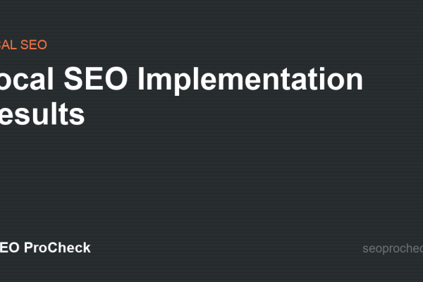 Local SEO Implementation Results