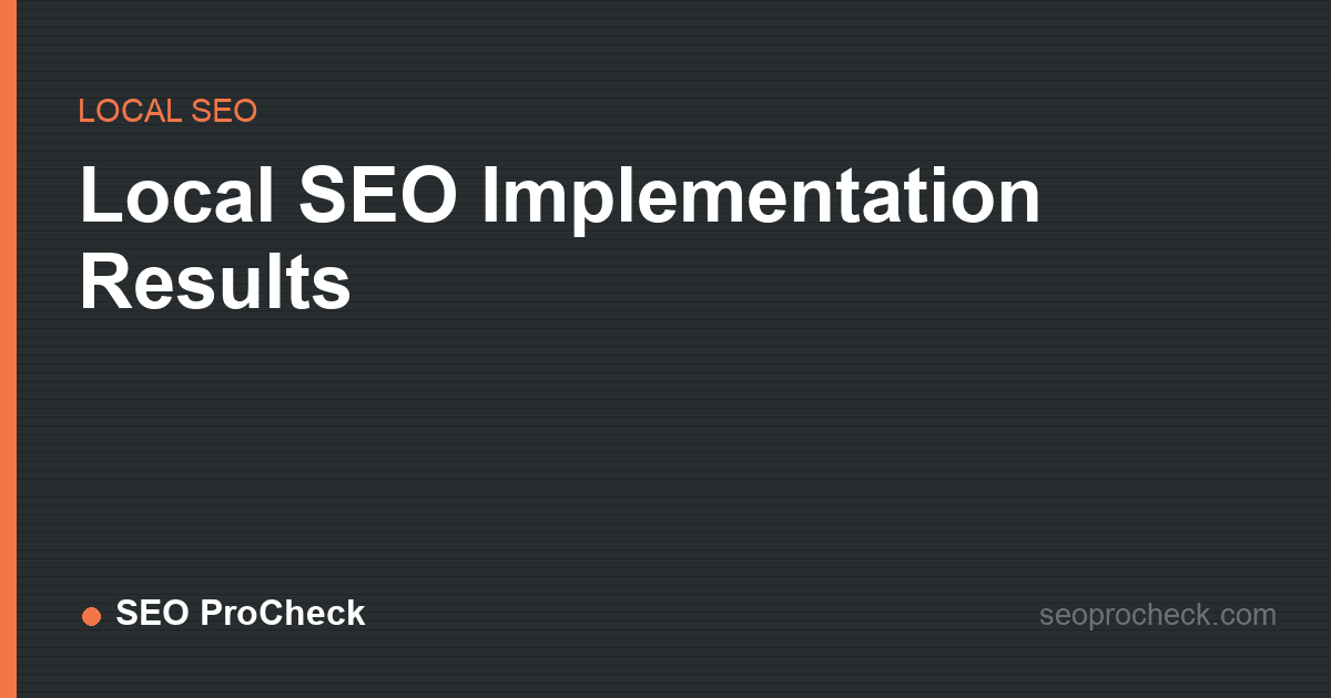 Local seo implementation results