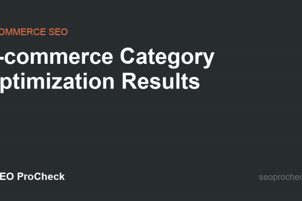E-commerce Category Optimization Results