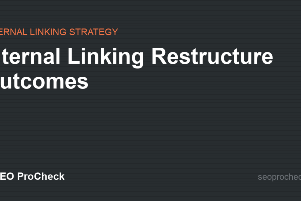 Internal Linking Restructure Outcomes