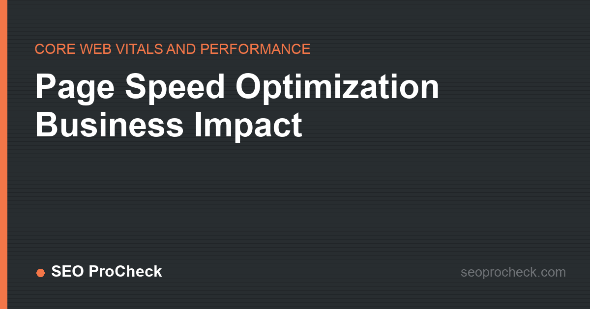 Page speed optimization business impact