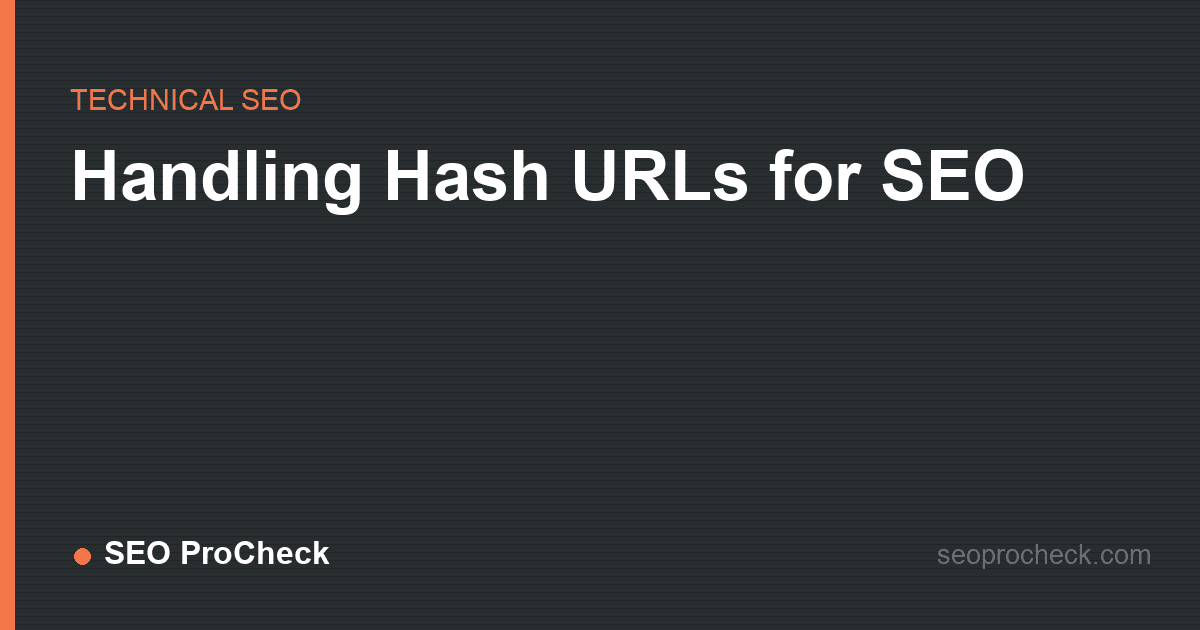 Handling hash urls for seo