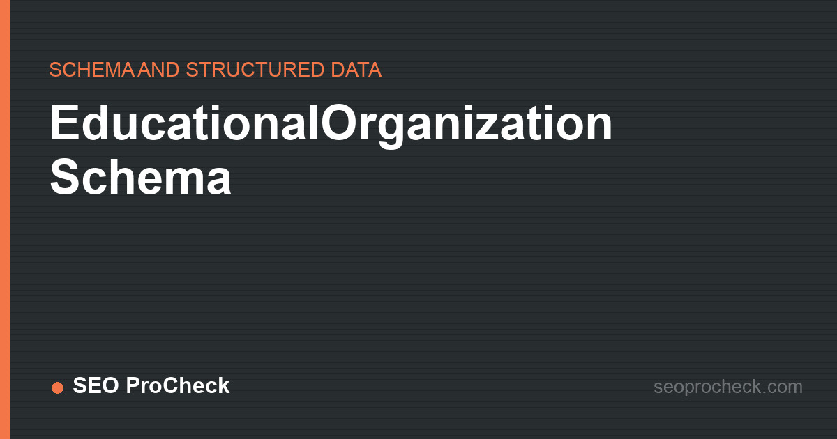 Educationalorganization schema